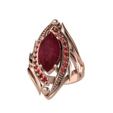 Euthalia Yüzük - Kök yakut ve garnet 18 ayar rose altın yüzük #1310ni
