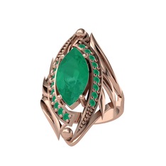 Kök zümrüt 18 ayar rose altın yüzük
