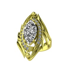 Euthalia Yüzük - Swarovski 925 ayar altın kaplama gümüş yüzük #1a4ku34