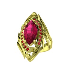 Rodolit garnet ve garnet 14 ayar altın yüzük