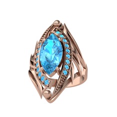 Euthalia Yüzük - Akuamarin 14 ayar rose altın yüzük #1v1v54u