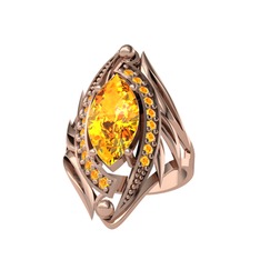 Euthalia Yüzük - Sitrin 18 ayar rose altın yüzük #1w2yuvb