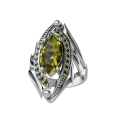 Euthalia Yüzük - Peridot 8 ayar beyaz altın yüzük #1xe4tgu