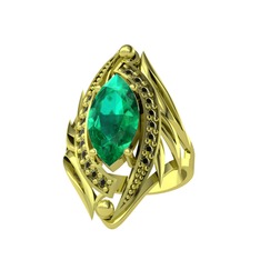 Yeşil kuvars ve peridot 14 ayar altın yüzük