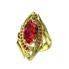 Euthalia Yüzük - Garnet 14 ayar altın yüzük #p8a9da