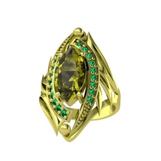 Euthalia Yüzük - Peridot ve yeşil kuvars 8 ayar altın yüzük #ttgdrg