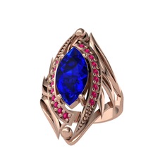 Euthalia Yüzük - Lab safir ve rodolit garnet 18 ayar rose altın yüzük #ydr1gi