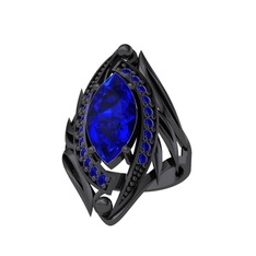 Euthalia Yüzük - Lab safir 925 ayar siyah rodyum kaplama gümüş yüzük #yy2coy
