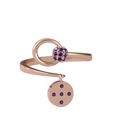 Sarkaç Yüzük - Ametist 14 ayar rose altın yüzük #m6176r