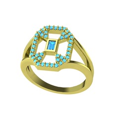 Akuamarin 18 ayar altın yüzük