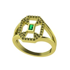 Lea Baget Yüzük - Yeşil kuvars ve peridot 18 ayar altın yüzük #baxwti