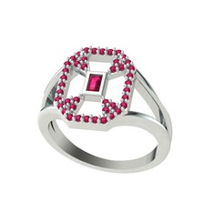 Lea Baget Yüzük - Rodolit garnet 925 ayar gümüş yüzük #jbhomv