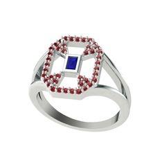 Lea Baget Yüzük - Lab safir ve garnet 925 ayar gümüş yüzük #t0nun8