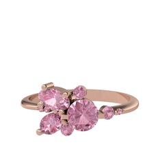 Binx Yüzük - Pembe kuvars 14 ayar rose altın yüzük #19i700x