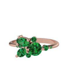 Binx Yüzük - Yeşil kuvars 14 ayar rose altın yüzük #1aosaof