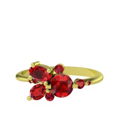 Binx Yüzük - Garnet 925 ayar altın kaplama gümüş yüzük #1n73h66
