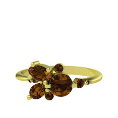 Binx Yüzük - Dumanlı kuvars 8 ayar altın yüzük #1u4mkcp