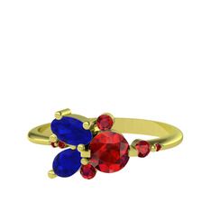 Binx Yüzük - Garnet ve lab safir 8 ayar altın yüzük #cchfud