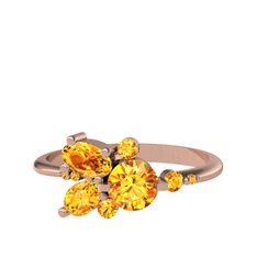 Binx Yüzük - Sitrin 14 ayar rose altın yüzük #ia3o4k