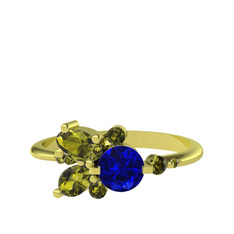 Binx Yüzük - Lab safir ve peridot 8 ayar altın yüzük #ie49xs