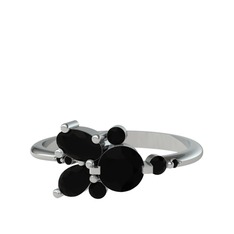 Binx Yüzük - Siyah zirkon 14 ayar beyaz altın yüzük #jrx0ro