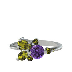 Binx Yüzük - Ametist ve peridot 925 ayar gümüş yüzük #wzlxel