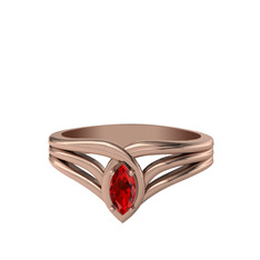 Garnet 8 ayar rose altın yüzük