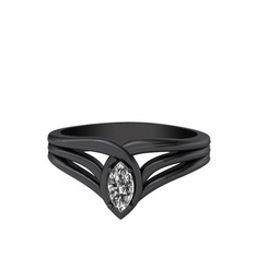 Swarovski 925 ayar siyah rodyum kaplama gümüş yüzük