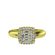 Vena Baget Yüzük - Beyaz zirkon 18 ayar altın yüzük #1isa5r5