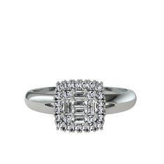 Vena Baget Yüzük - Swarovski 18 ayar beyaz altın yüzük #dg7lya