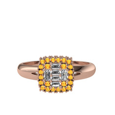 Vena Baget Yüzük - Swarovski ve sitrin 8 ayar rose altın yüzük #vqkuqn