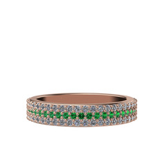 Yeşil kuvars ve swarovski 8 ayar rose altın yüzük