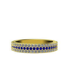 Lab safir ve swarovski 18 ayar altın yüzük