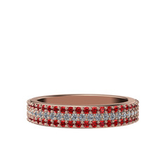 Brees Tamtur Yüzük - Swarovski ve garnet 8 ayar rose altın yüzük #15e70qj