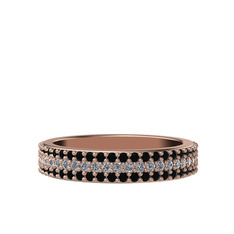 Brees Tamtur Yüzük - Swarovski ve siyah zirkon 8 ayar rose altın yüzük #1seg7dx