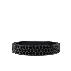 Brees Tamtur Yüzük - Siyah zirkon 925 ayar siyah rodyum kaplama gümüş yüzük #1uupwzs