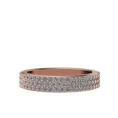 Swarovski ve pırlanta 8 ayar rose altın yüzük (1.012 karat)