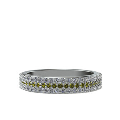 Brees Tamtur Yüzük - Peridot ve swarovski 18 ayar beyaz altın yüzük #1x6et67