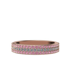 Brees Tamtur Yüzük - Swarovski ve pembe kuvars 18 ayar rose altın yüzük #gfuwc