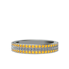Brees Tamtur Yüzük - Swarovski ve sitrin 925 ayar gümüş yüzük #mqhpcn