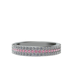 Brees Tamtur Yüzük - Pembe kuvars ve swarovski 925 ayar gümüş yüzük #p0vm5v
