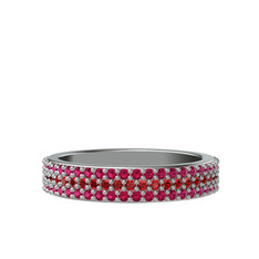Brees Tamtur Yüzük - Garnet ve rodolit garnet 8 ayar beyaz altın yüzük #pthkrh
