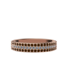 Brees Tamtur Yüzük - Swarovski ve dumanlı kuvars 14 ayar rose altın yüzük #qtw4pm