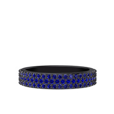 Brees Tamtur Yüzük - Lab safir 925 ayar siyah rodyum kaplama gümüş yüzük #qybqf8