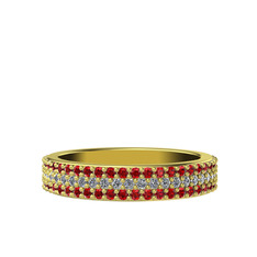 Swarovski ve garnet 8 ayar altın yüzük