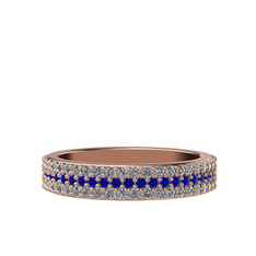 Brees Tamtur Yüzük - Lab safir ve swarovski 925 ayar rose altın kaplama gümüş yüzük #zej5jk