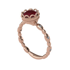 Kök yakut ve swarovski 8 ayar rose altın yüzük