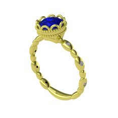 Kamina Yüzük - Lab safir ve swarovski 14 ayar altın yüzük #17s1u4g