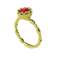 Kamina Yüzük - Garnet ve ametist 925 ayar altın kaplama gümüş yüzük #1co6iej