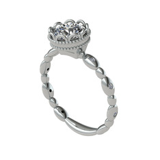 Kamina Yüzük - Swarovski ve beyaz zirkon 18 ayar beyaz altın yüzük #1md23ab